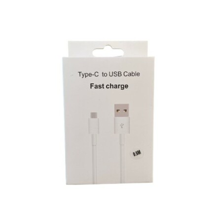 Laddkabel 0,5M, Typ-C till USB