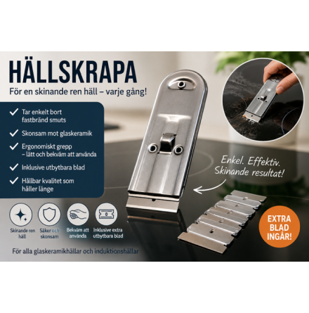 H�llskrapa i metall med 5st blad